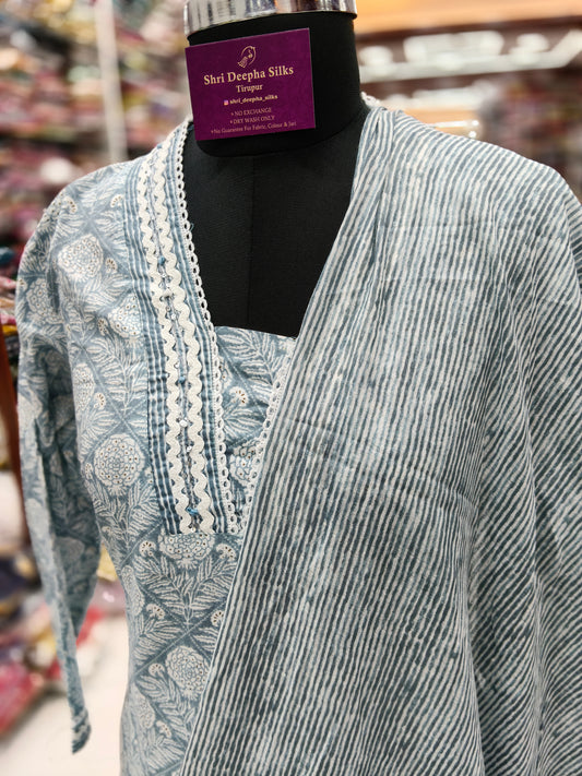 Pure Cotton 3 Pcs Salwar Set