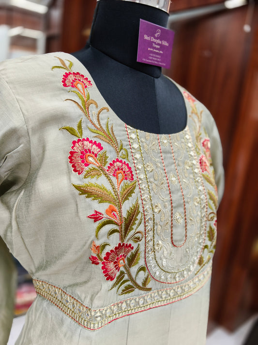 Pure Pista Green Chinon Silk Acrylic Maxi - AM04