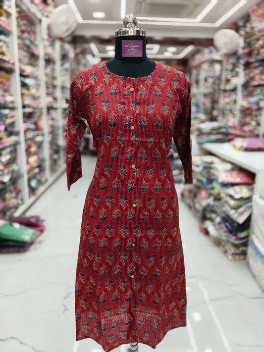 Pure Cotton Aline Kurti - ALKT39