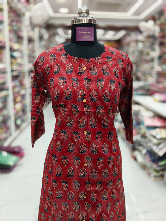 Pure Cotton Aline Kurti - ALKT39