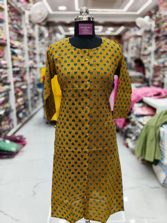 Pure Cotton Aline Kurti - ALKT35