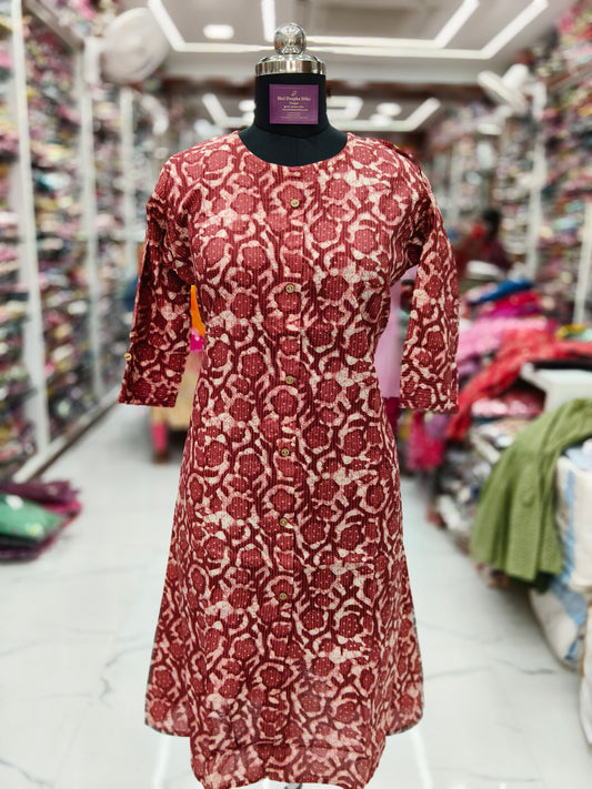 Pure Cotton Aline Kurti - ALKT34