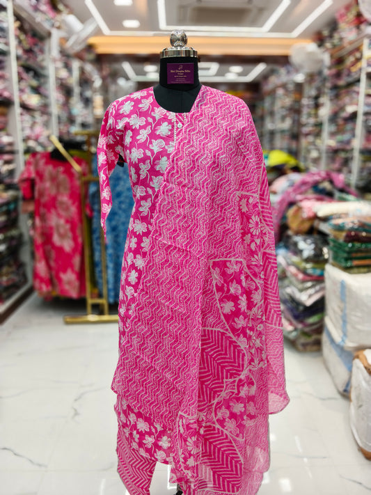 Pure Cotton 3 Pcs Salwar Set - PCSS16