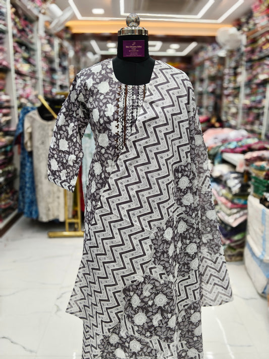 Pure Cotton 3 Pcs Salwar Set - PCSS19