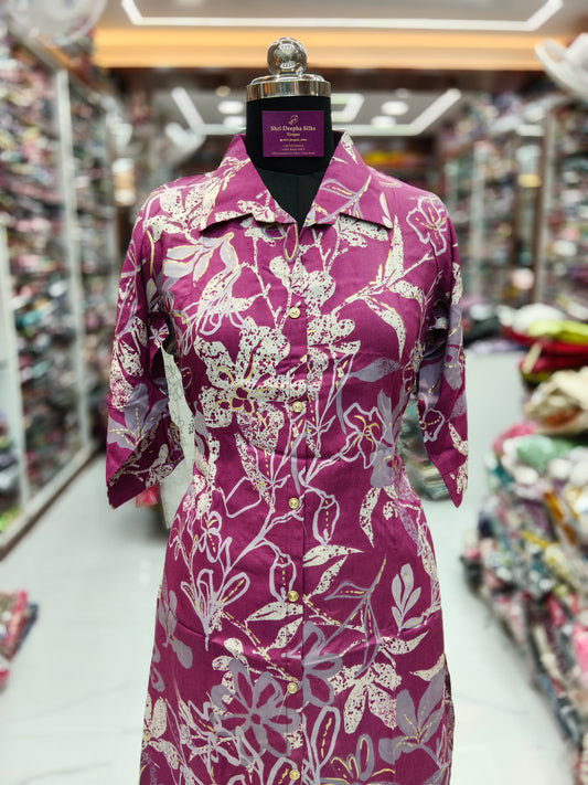 Aline Collar Neck Spun Cotton Co Ord Set - ACCS06