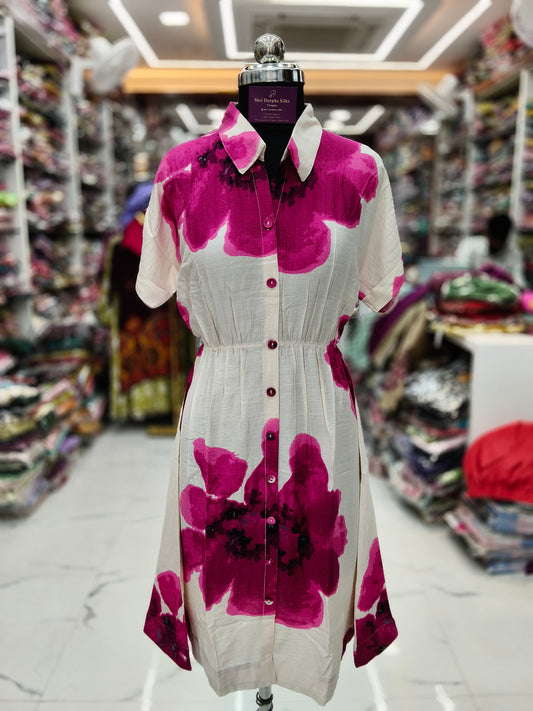 Pink Petals Short Western Midi - WNMD39