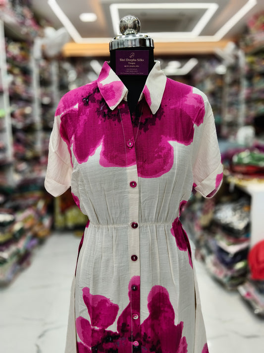 Pink Petals Short Western Midi - WNMD39