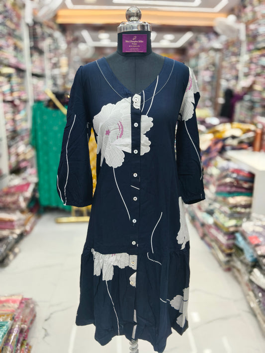 Spun Cotton Aline Kurti - ALKT23