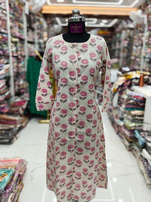Khadi Cotton Aline Kurti - ALKT28