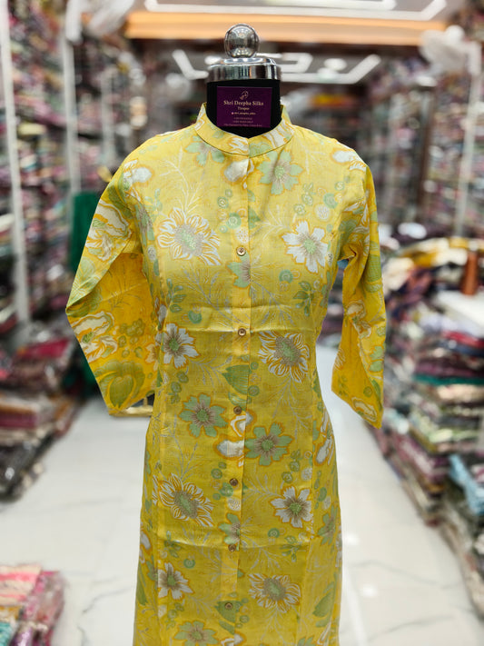 Spun Cotton Aline Kurti - ALKT29