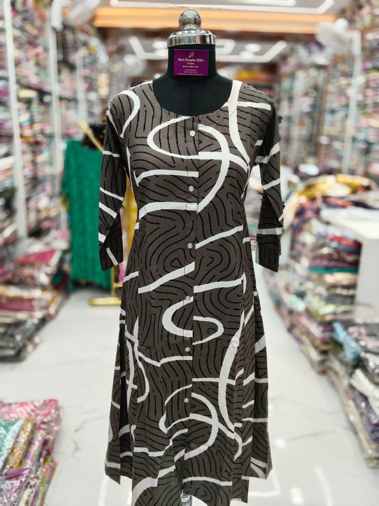 Spun Cotton Aline Kurti - ALKT46