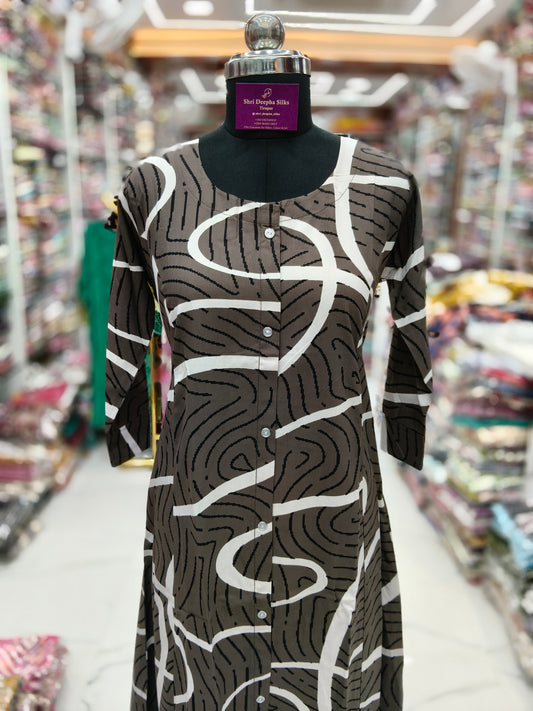 Spun Cotton Aline Kurti - ALKT46