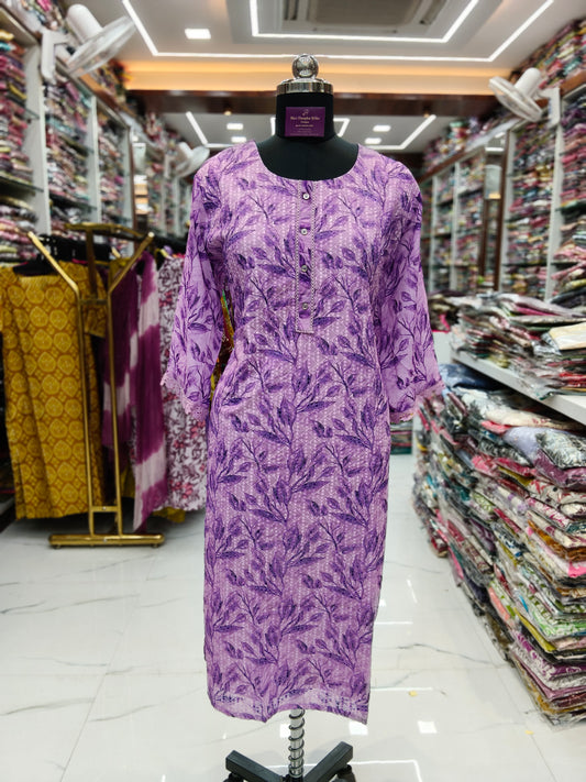 Georgette Straight Cut Kurti - SCKT46