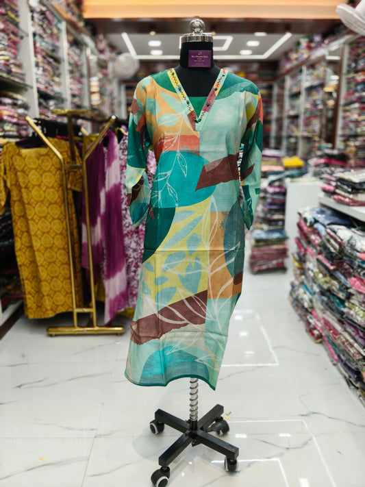 Silk Straight Cut Kurti - SCKT45