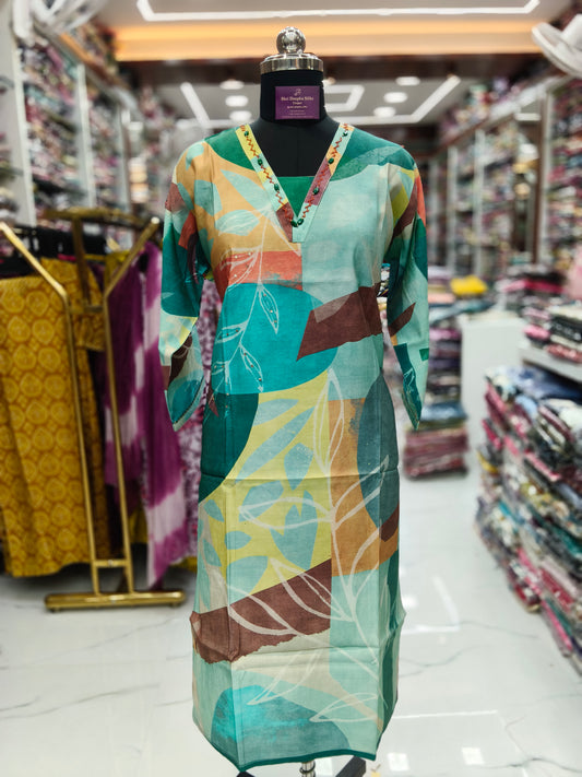 Silk Straight Cut Kurti - SCKT45