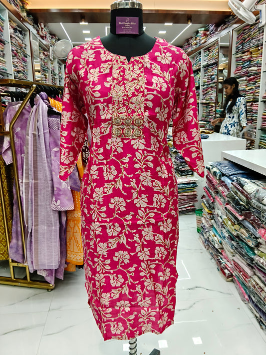 Vatican Silk Straight Cut Kurti - SCKT39