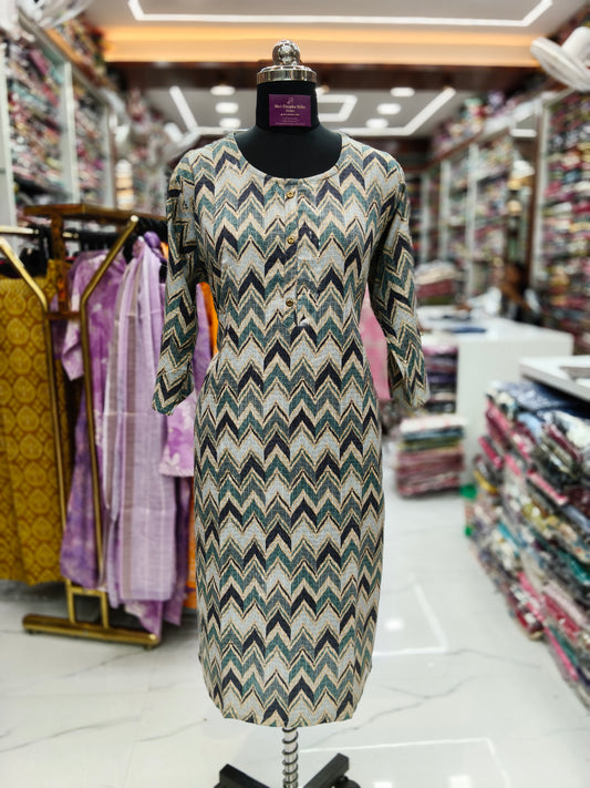 Spun Cotton Straight Cut Kurti - SCKT36
