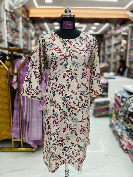 Spun Cotton Straight Cut Kurti - SCKT34