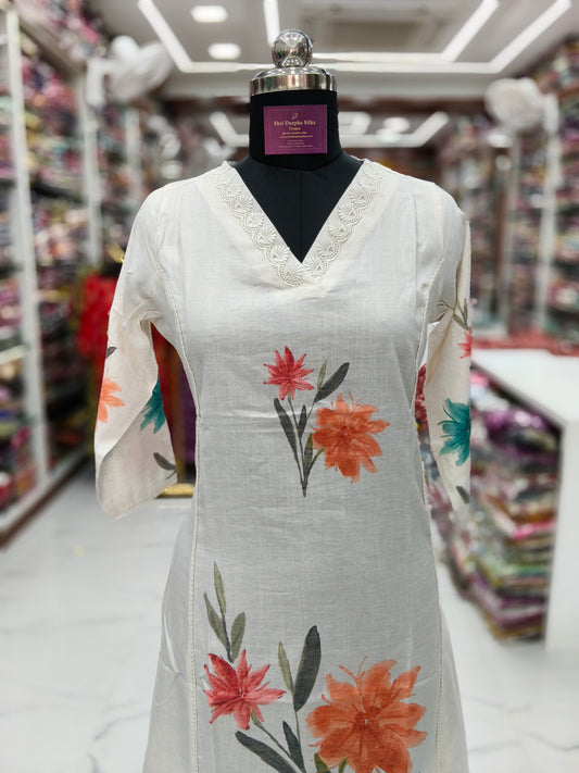 Khadi Cotton Aline Kurti - ALKT95
