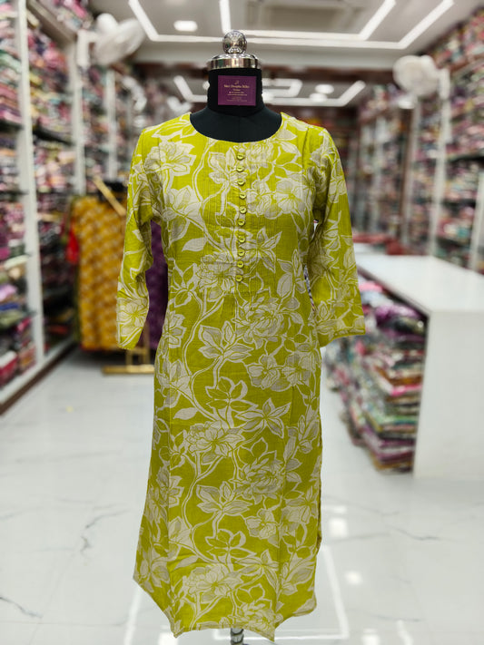 Crushy Silk Aline Kurti - AVKT07