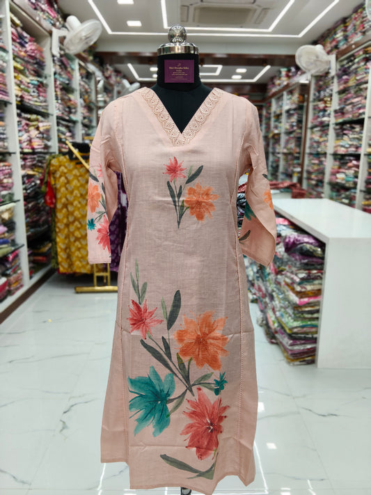 Khadi Cotton Aline Kurti - ALKT91