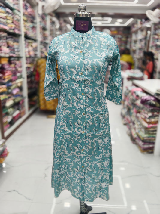 Spun Cotton Aline Kurti - ALKT56