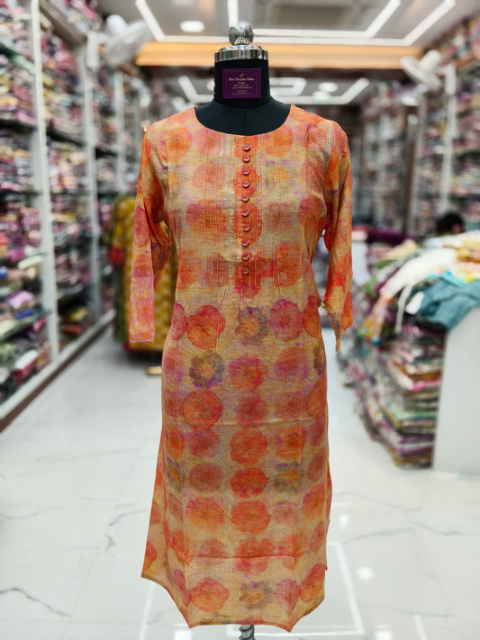 Crushy Silk Aline Kurti - AVKT05
