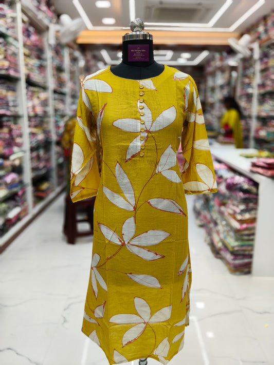 Crushy Silk Aline Kurti - AVKT04