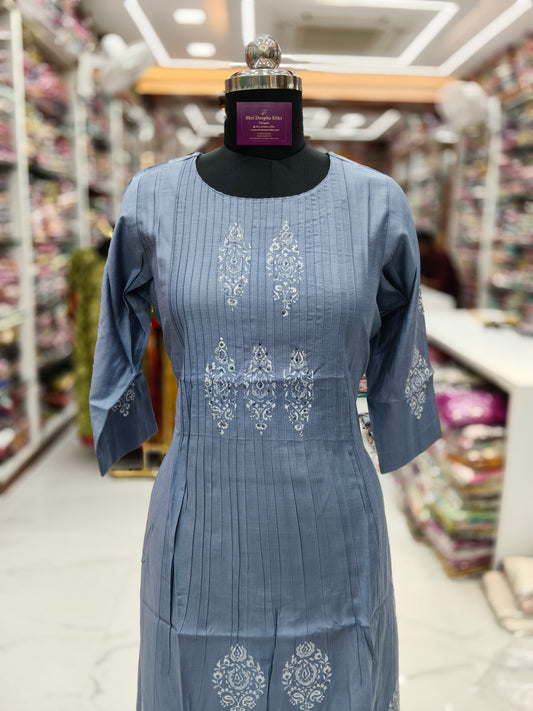 Tussar Silk Aline Kurti - ALKT71