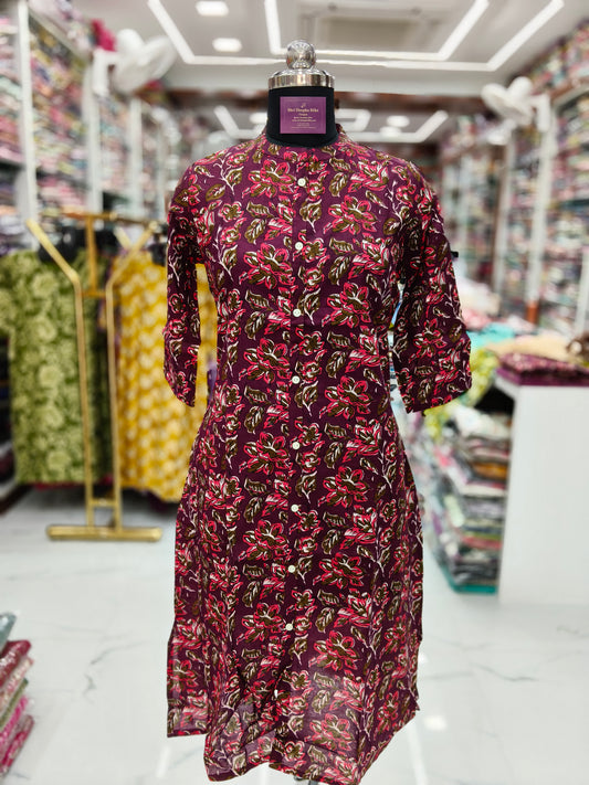 Jaipur Cotton Aline Kurti - ALKT72