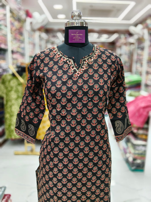 Jaipur Cotton Straight Cut Kurti - SCKT11