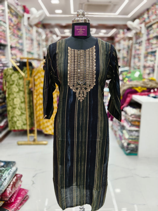 Spun Cotton Straight Cut Kurti - SCKT16