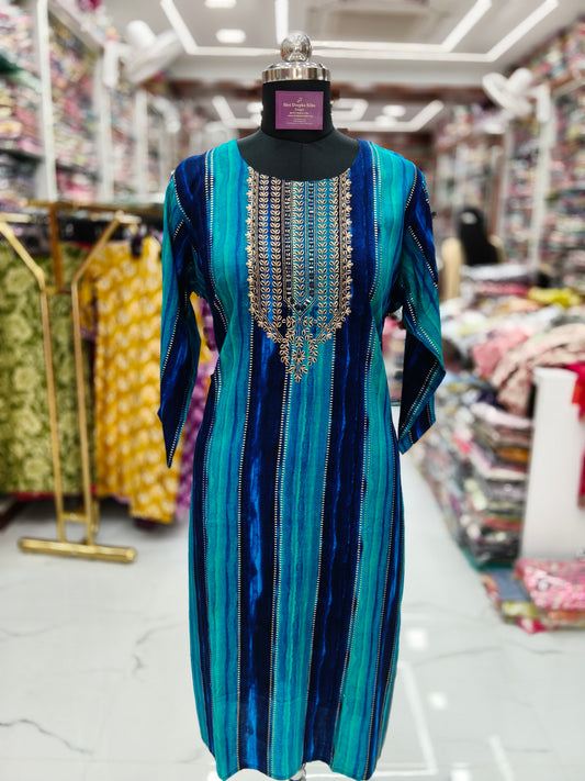 Spun Cotton Straight Cut Kurti - SCKT19