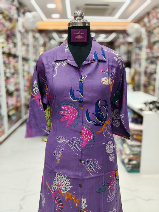 Aline Collar Neck Vatican Silk Co Ord Set - ACCS19