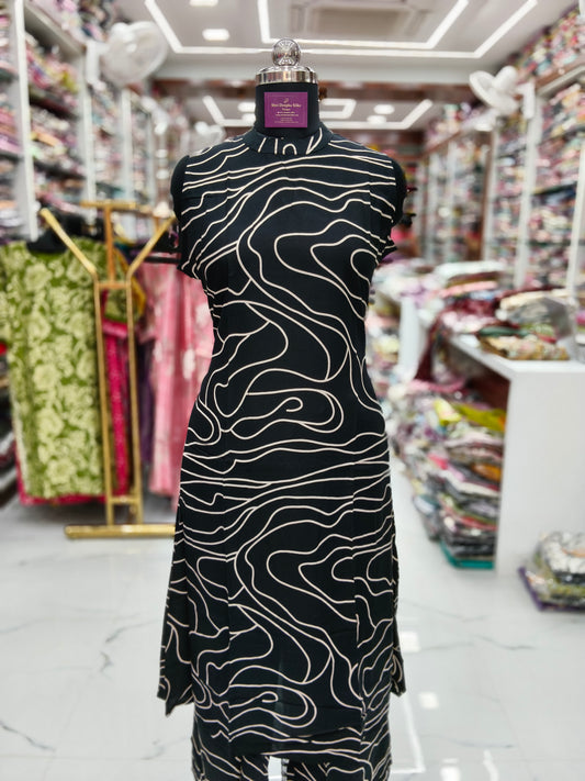 Aline Halter Neck Spun Cotton Co Ord Set - AHCS13