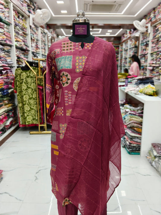 Casual Wear Spun Cotton 3 Pcs Salwar Set - CWSS23