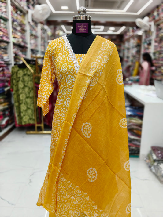 Casual Wear Pure Cotton 3 Pcs Salwar Set - CWSS28