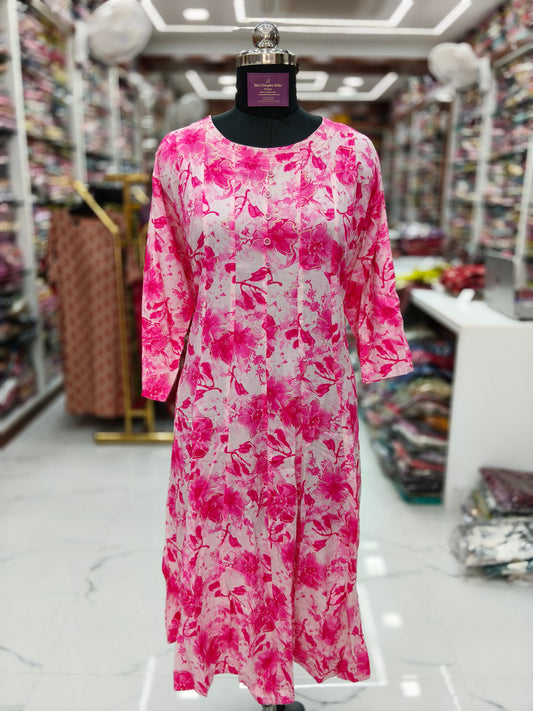 Spun Cotton Aline Kurti - ALKT81