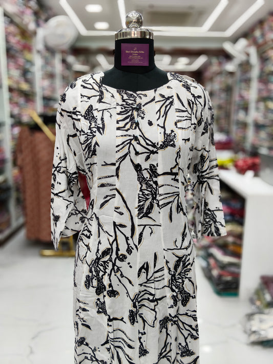 Spun Cotton Aline Kurti - ALKT85