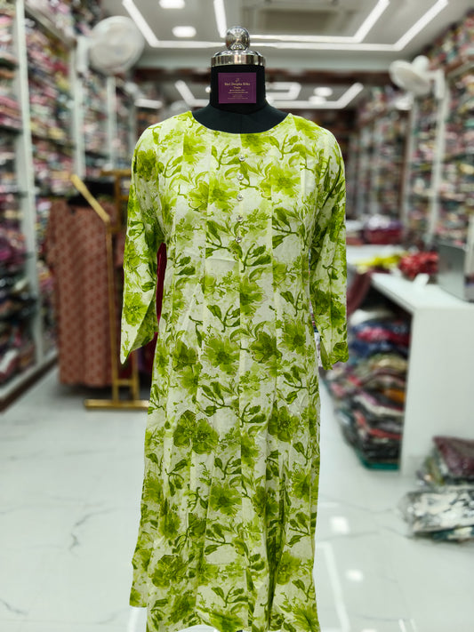 Spun Cotton Aline Kurti - ALKT86