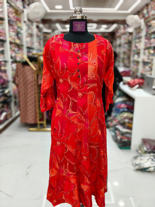 Spun Cotton Aline Kurti - ALKT88