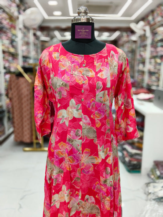 Spun Cotton Aline Kurti - ALKT89