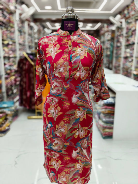 Spun Cotton Straight Cut Kurti - SCKT65
