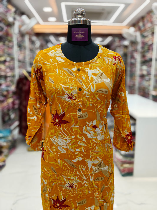 Spun Cotton Straight Cut Kurti - SCKT63