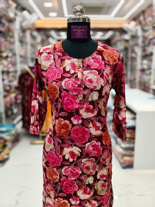 Spun Cotton Straight Cut Kurti - SCKT62