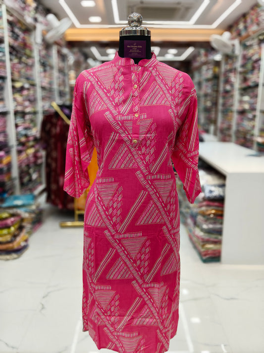 Spun Cotton Straight Cut Kurti - SCKT61