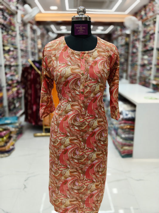 Spun Cotton Straight Cut Kurti - SCKT59