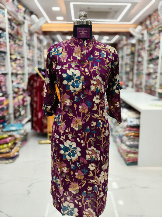 Spun Cotton Straight Cut Kurti - SCKT58