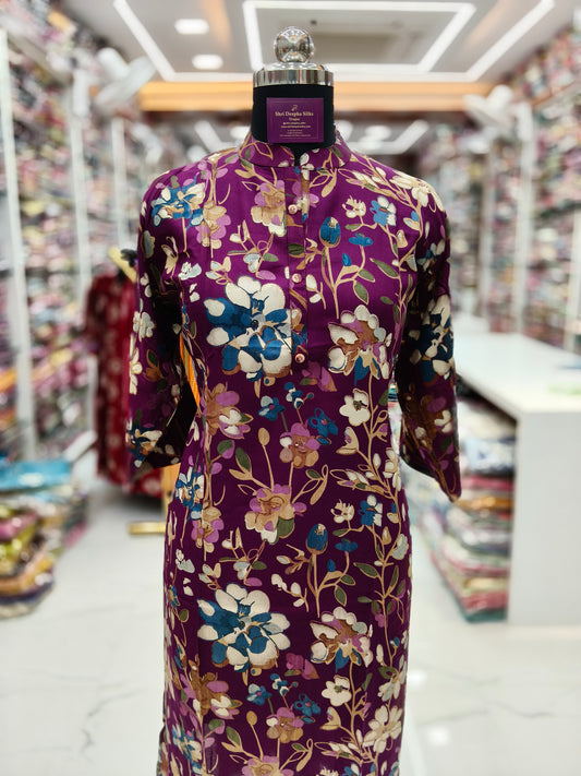 Spun Cotton Straight Cut Kurti - SCKT58