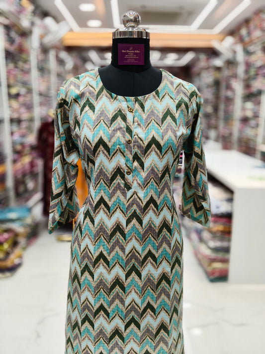 Spun Cotton Straight Cut Kurti - SCKT57
